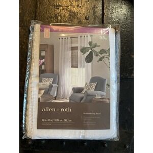 Allen + Roth Palma ll White Polyester Grommet Semi-Sheer One Panel 52" X 95" NEW